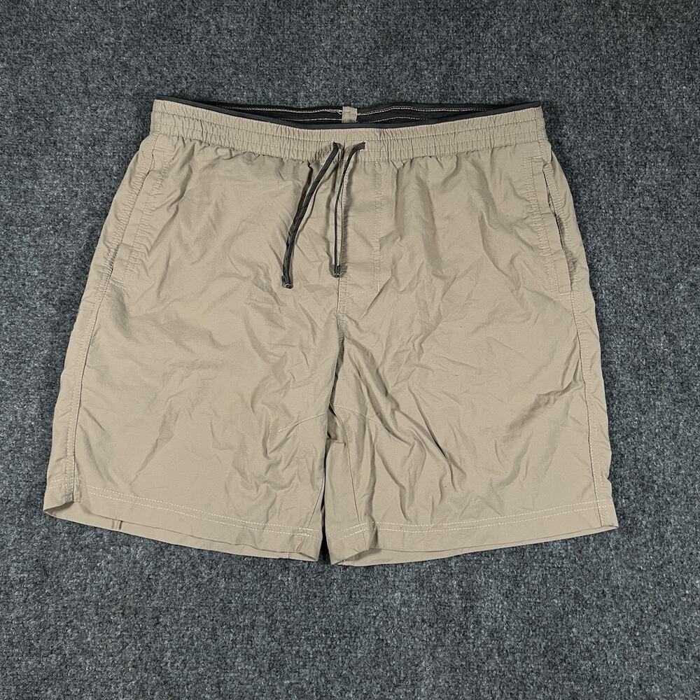 KUHL Kruiser Khaki Tan 5449 Hiking Elastic Waist Drawstring Shorts Mens L